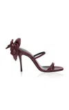 Magda Butrym Flower-embellished Leather Sandals In Burgundy