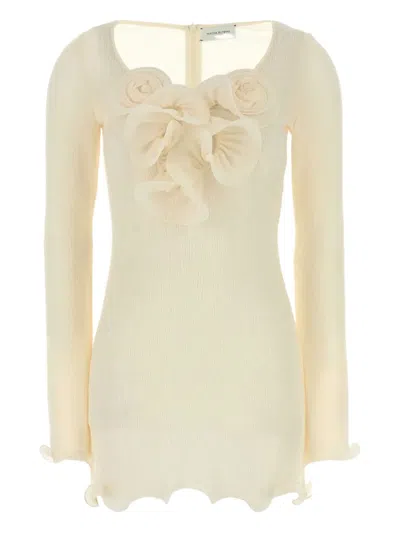 Magda Butrym Cream Stretch Lyocell Blend Beach Mini Dress In Beige