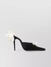Magda Butrym Pearl Embellished Floral Pointed Toe Mules In Black