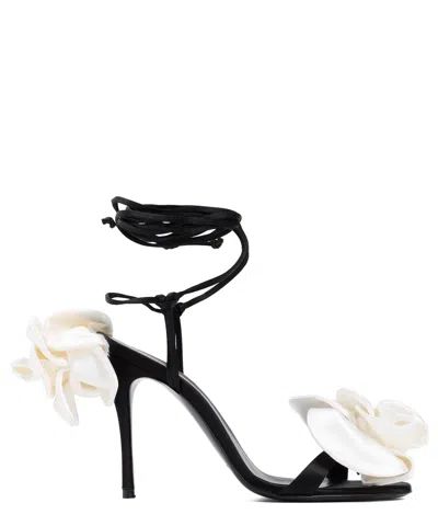 Magda Butrym Flower Heeled Sandals In Black