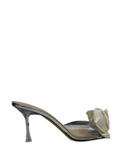 Pre-owned Magda Butrym Flower Plexi Sandals In White