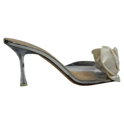 Magda Butrym Flower Plexi Slide Sandal Heels In White Pvc In Multi