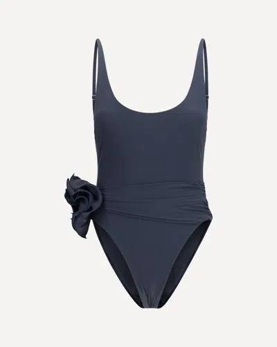 Magda Butrym Flower Scoop Neck Swimsuit In Animal Print