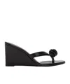 Magda Butrym Flower Wedge Sandals In Black