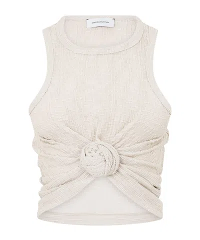 Magda Butrym Form-fitting Solid Color Short Sleeves In White