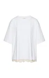 Magda Butrym Fringed Hem Cotton Shirt In White