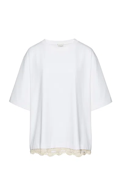 Magda Butrym Fringed Hem Cotton Shirt In White