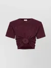Magda Butrym Front Knot Cropped Tank Top In Purple
