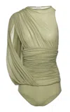 Magda Butrym Gathered Bodysuit In Green
