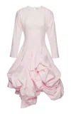 Magda Butrym Gathered Bubble-hem Long Cotton Midi Dress In Pink