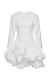 Magda Butrym Gathered Bubble-hem Long Cotton Midi Dress In White