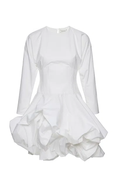 Magda Butrym Gathered Bubble-hem Long Cotton Midi Dress In White