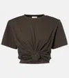 Magda Butrym Rose-accent Short-sleeve T-shirt In Gray