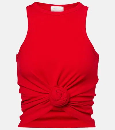 Magda Butrym Rose Knot Tank Top - Women's - Cotton/elastane In Red