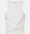 MAGDA BUTRYM GATHERED COTTON-BLEND TANK TOP