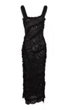 Magda Butrym Gathered Cotton Maxi Dress In Black