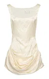 Magda Butrym Gathered Cotton Mini Dress In Ivory