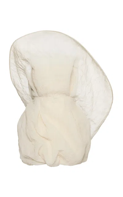 Magda Butrym Gathered Cotton Strapless Mini Dress In Nude