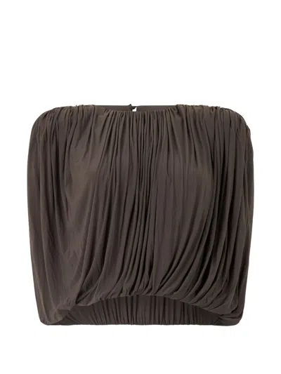 Magda Butrym Gathered Draped Blçouse In Brown