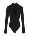 Magda Butrym Gathered High-neck Bodysuit In Black
