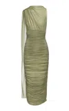 Magda Butrym Gathered Midi Dress In Green