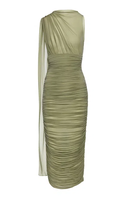 Magda Butrym Gathered Midi Dress In Green