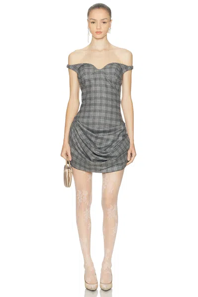 Magda Butrym Gathered Mini Dress In Gray