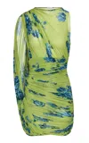 Magda Butrym Gathered Mini Dress In Green