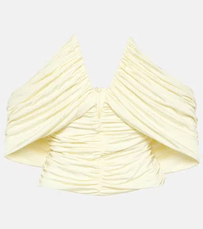 Magda Butrym Gathered Off-shoulder Top In White