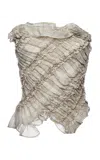 Magda Butrym Gathered Strapless Cotton Top In Multi