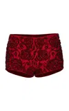 Magda Butrym Geometric Detail Cotton Shorts In Red