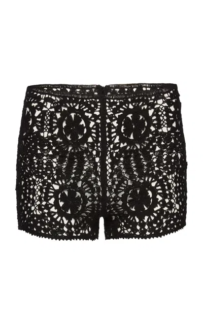 Magda Butrym Geometric Detail  High-rise Cotton Shorts In Black