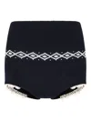 Magda Butrym Geometric-print Ribbed Shorts In Black