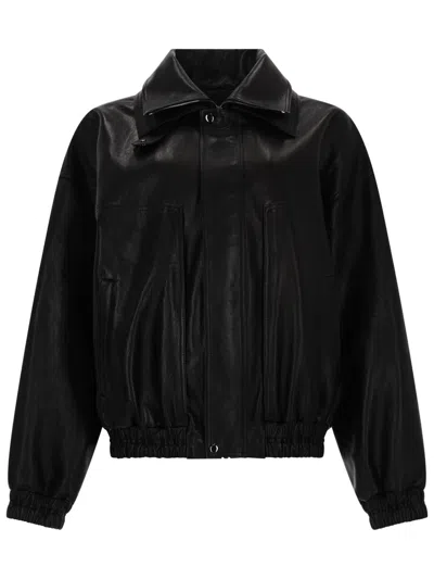 Magda Butrym Giacca Bomber In Pelle In Black