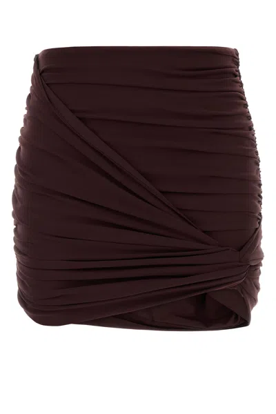 Magda Butrym Grape Stretch Nylon Skirt In Brown