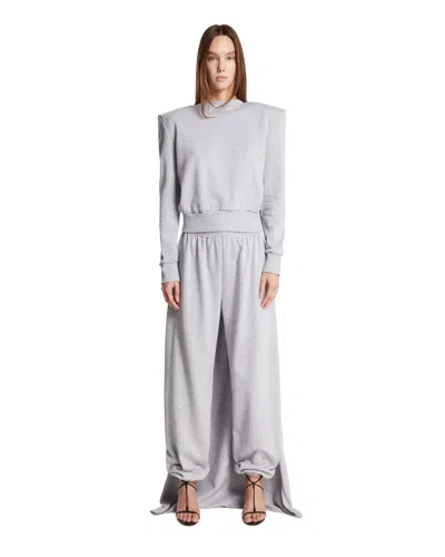 Magda Butrym Gray Sweatshirt With Integrated Scarf