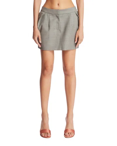 Magda Butrym Gray Wool Sculptural Miniskirt In Neutral
