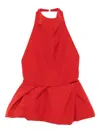 Magda Butrym Halter Peplum Top In Red