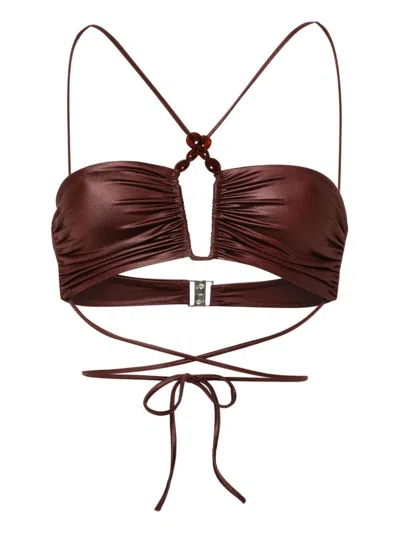 Magda Butrym Halterneck Bikini Top In Brown