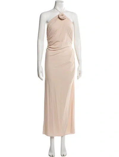 Pre-owned Magda Butrym Halterneck Knee-length Dress In Neutral