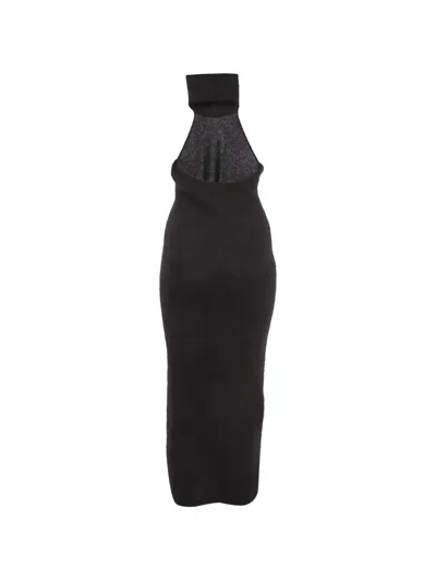 Pre-owned Magda Butrym Halterneck Knitted Maxi Dress In Black