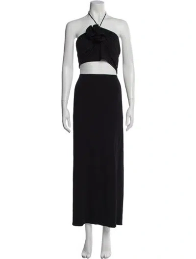 Pre-owned Magda Butrym Halterneck Long Dress In Blue