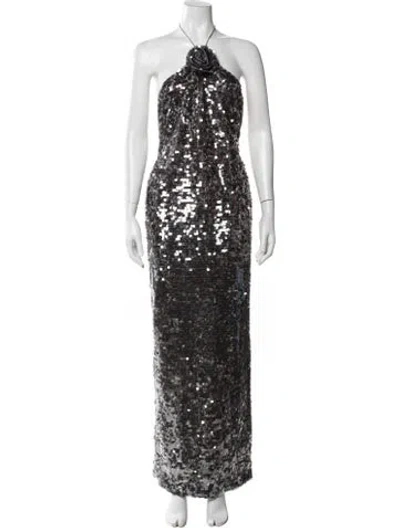 Pre-owned Magda Butrym Halterneck Long Dress W/ Tags In Black