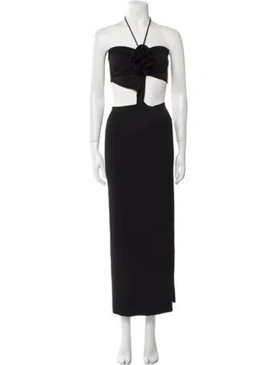 Pre-owned Magda Butrym Halterneck Midi Length Dress In Black