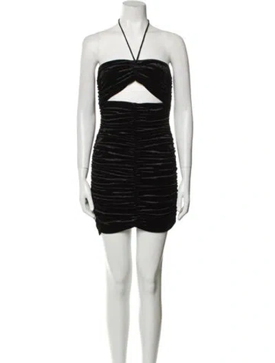 Pre-owned Magda Butrym Halterneck Mini Dress In Black