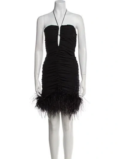 Pre-owned Magda Butrym Halterneck Mini Dress In Black