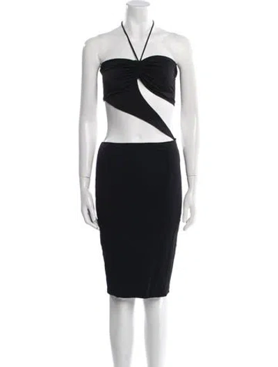 Pre-owned Magda Butrym Halterneck Mini Dress In Black