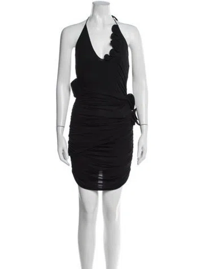 Pre-owned Magda Butrym Halterneck Mini Dress In Black