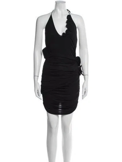 Pre-owned Magda Butrym Halterneck Mini Dress In Black