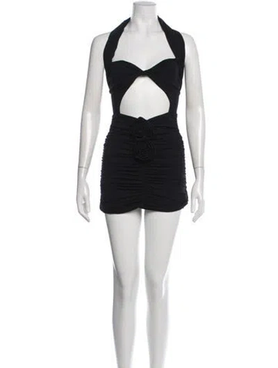 Pre-owned Magda Butrym Halterneck Mini Dress In Black